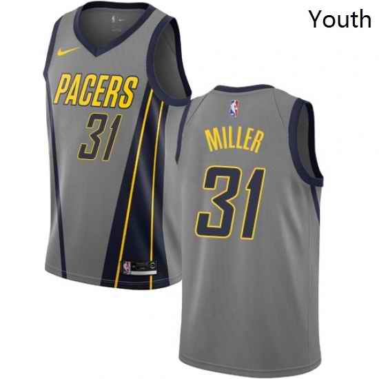 Youth Nike Indiana Pacers 31 Reggie Miller Swingman Gray NBA Jersey City Edition